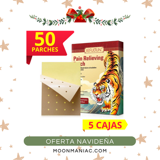 50 Parches Tigre Alivio Muscular 5Cajas